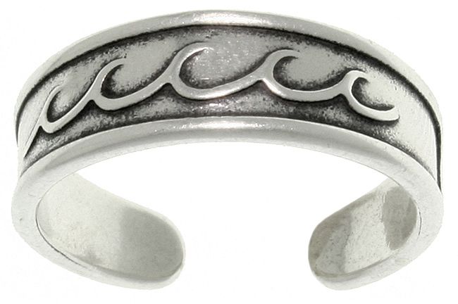 Silver 925 Oxidized Dog Bone Design Toe Ring - TR299-A | Silver Palace Inc.